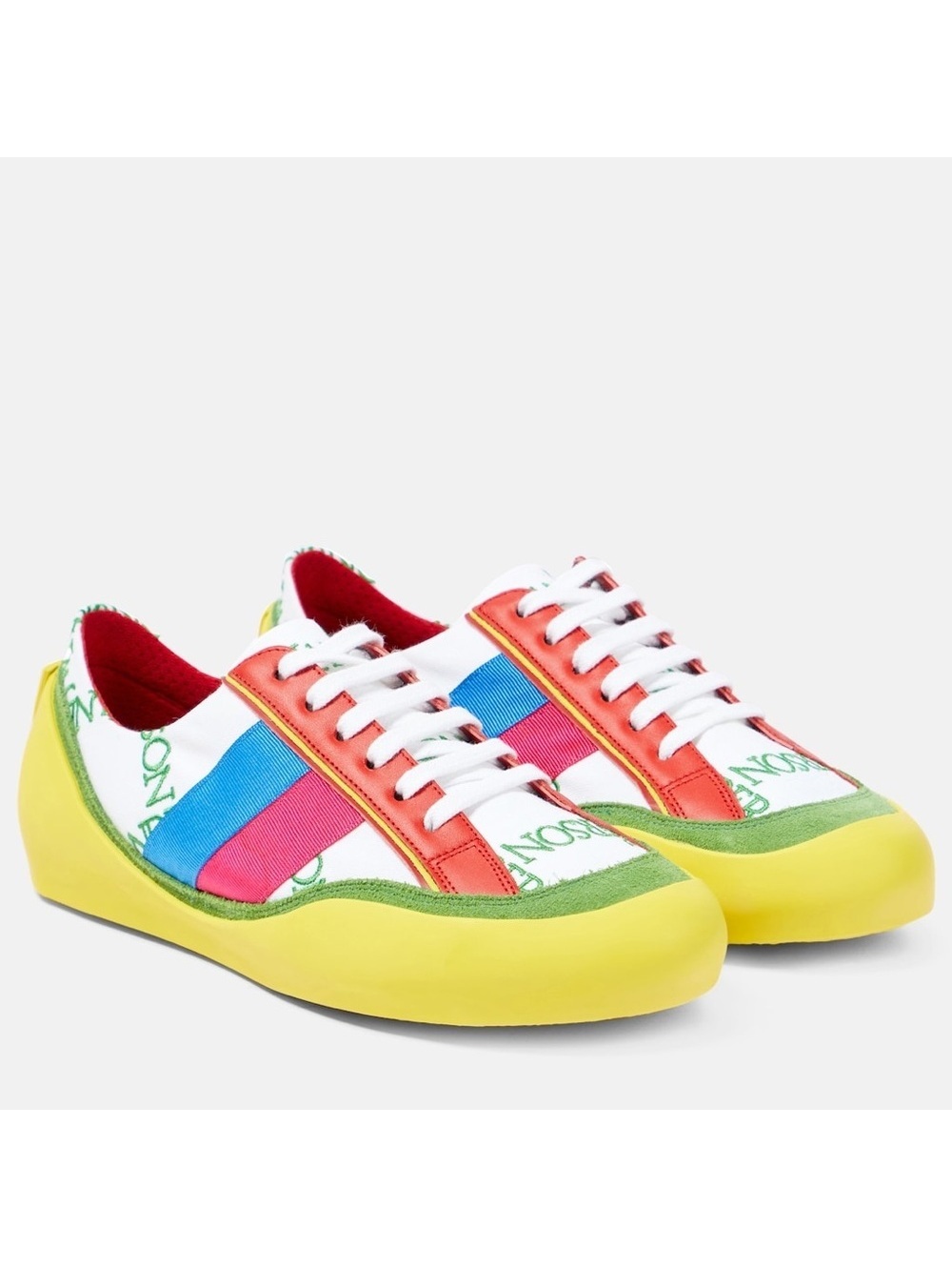 JW Anderson LaceUp Bubble Sneaker, Suede Yellow-Canvas Size 42 New in Box